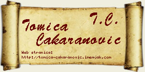 Tomica Čakaranović vizit kartica